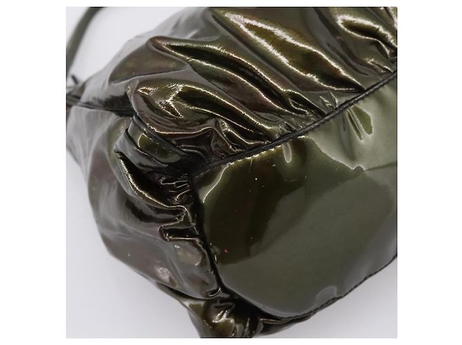 Borsa a Tracolla GUCCI Vernice Verde Tono Oro 189833 Auth 200154 - vista 16