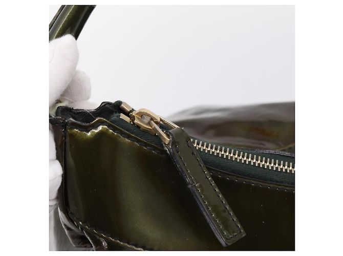Borsa a Tracolla GUCCI Vernice Verde Tono Oro 189833 Auth 200154 - vista 19