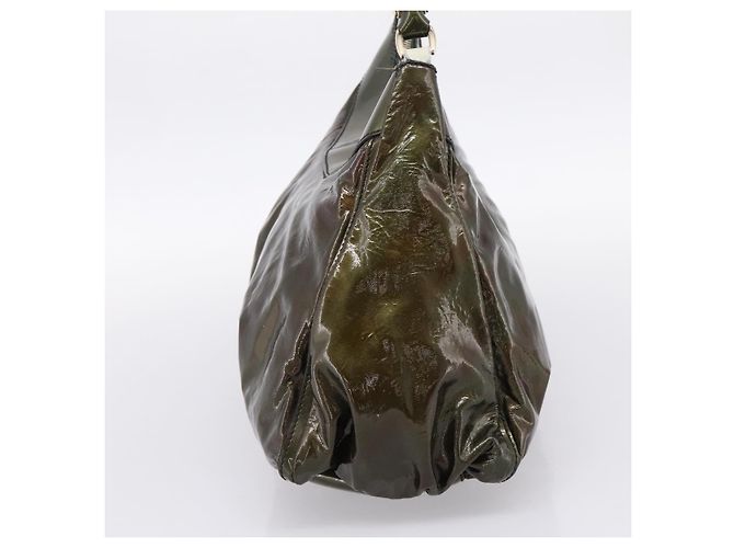 Borsa a Tracolla GUCCI Vernice Verde Tono Oro 189833 Auth 200154 - vista 3