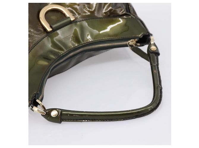 Borsa a Tracolla GUCCI Vernice Verde Tono Oro 189833 Auth 200154 - vista 7