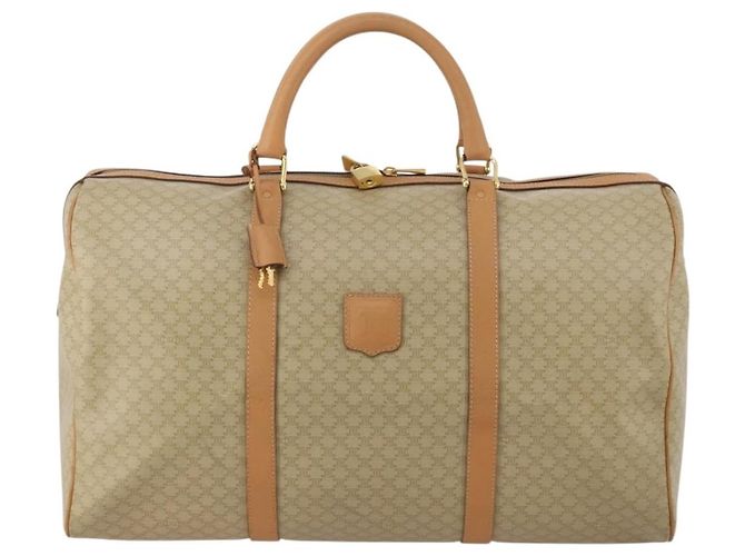 Céline Borsa Boston CELINE Macadam Canvas PVC Beige Gold Auth 197482A D'oro - vista 13