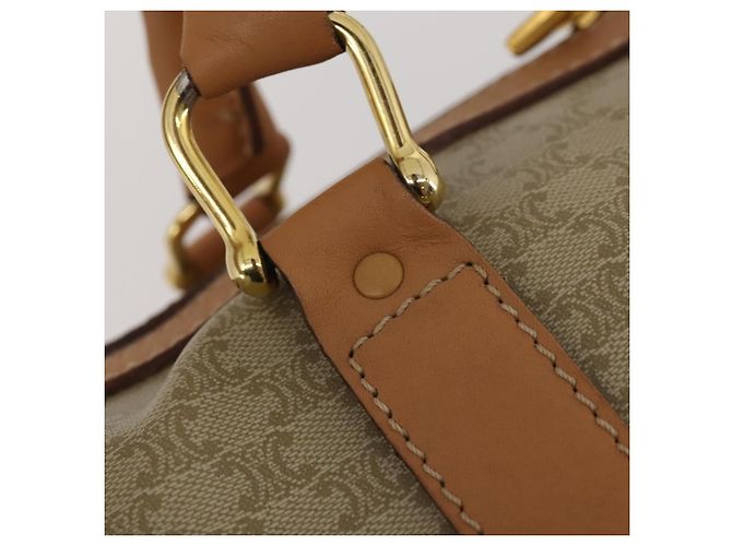 Céline Borsa Boston CELINE Macadam Canvas PVC Beige Gold Auth 197482A D'oro - vista 18