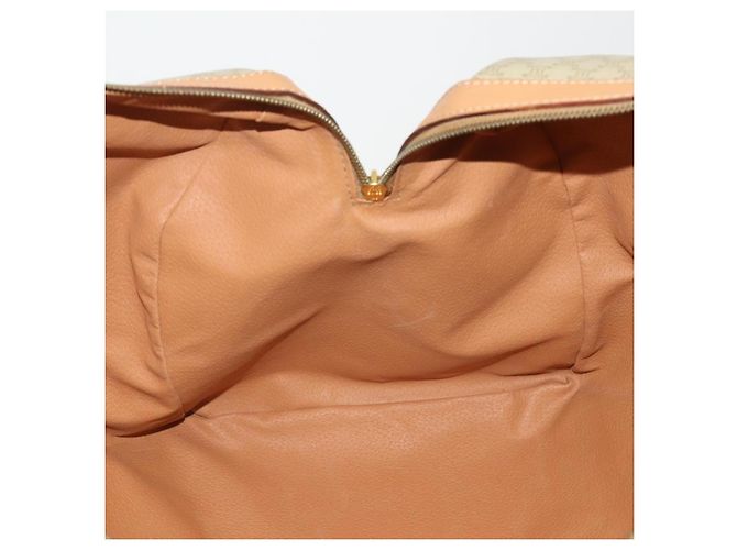 Céline Borsa Boston CELINE Macadam Canvas PVC Beige Gold Auth 197482A D'oro - vista 20
