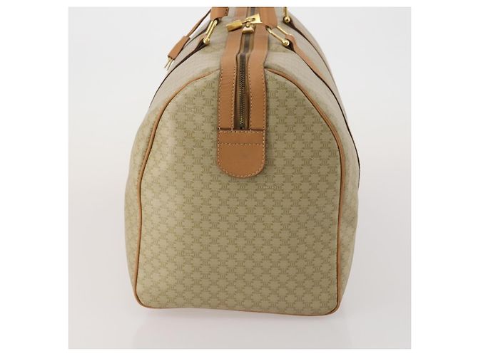 Céline Borsa Boston CELINE Macadam Canvas PVC Beige Gold Auth 197482A D'oro - vista 3