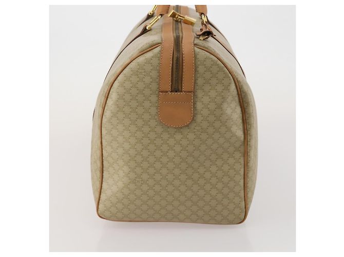 Céline Borsa Boston CELINE Macadam Canvas PVC Beige Gold Auth 197482A D'oro - vista 4