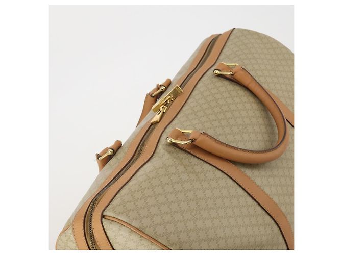 Céline Borsa Boston CELINE Macadam Canvas PVC Beige Gold Auth 197482A D'oro - vista 6