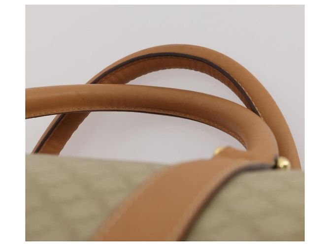 Céline Borsa Boston CELINE Macadam Canvas PVC Beige Gold Auth 197482A D'oro - vista 8