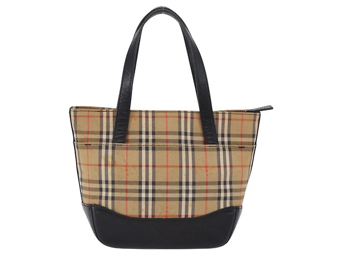 Borsa a mano BURBERRY Nova Check Canvas Beige Auth 199610 - vista 2