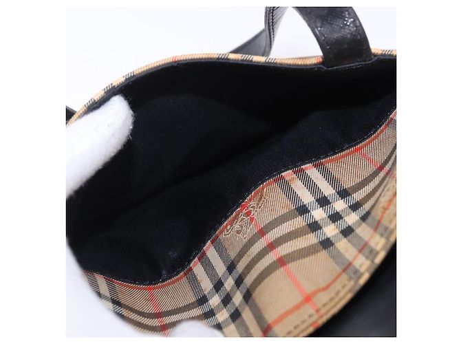 Borsa a mano BURBERRY Nova Check Canvas Beige Auth 199610 - vista 22