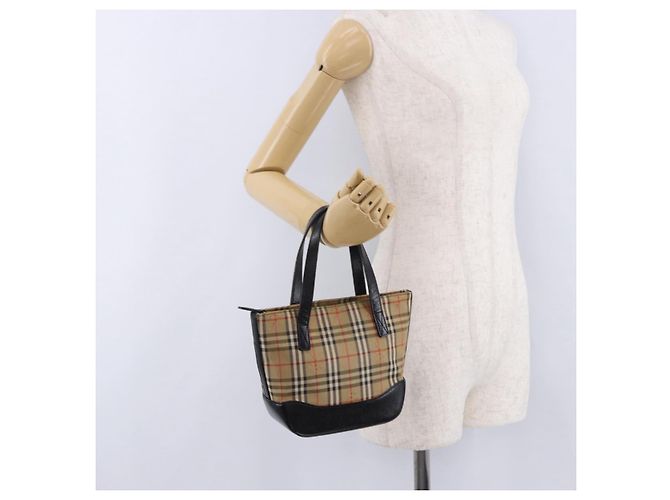 Borsa a mano BURBERRY Nova Check Canvas Beige Auth 199610 - vista 23