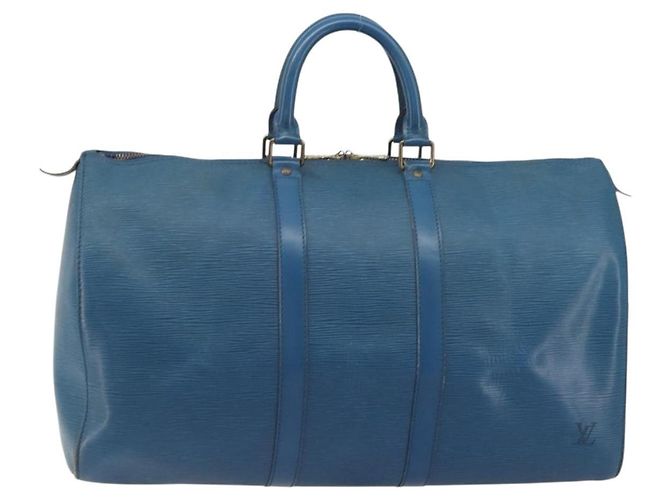 LOUIS VUITTON Epi Keepall 45 Boston Bag Blue M42975 LV Auth 190619 - vista 13