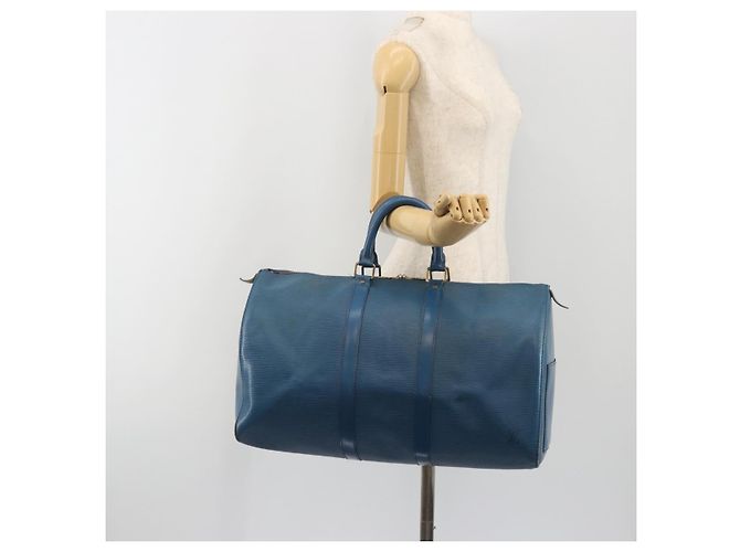 LOUIS VUITTON Epi Keepall 45 Boston Bag Blue M42975 LV Auth 190619 - vista 22