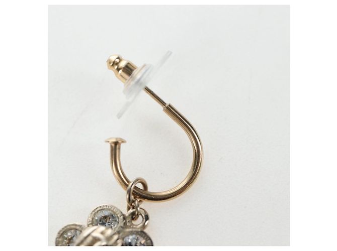 CHANEL Pierce Metal Champagne Gold CC Auth 198815M D'oro - vista 11