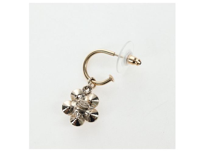 CHANEL Pierce Metal Champagne Gold CC Auth 198815M D'oro - vista 12