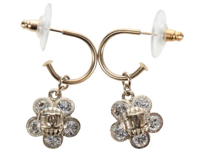 CHANEL Pierce Metal Champagne Gold CC Auth 198815M D'oro - vista 2