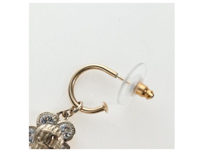 CHANEL Pierce Metal Champagne Gold CC Auth 198815M D'oro - vista 4