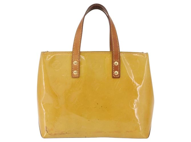 Borsa a mano LOUIS VUITTON Monogram Vernis Reade PM Beige M91144 LV Auth BA15116 - vista 13