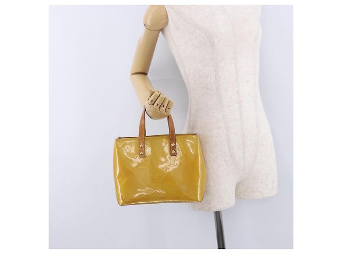 Borsa a mano LOUIS VUITTON Monogram Vernis Reade PM Beige M91144 LV Auth BA15116 - vista 23
