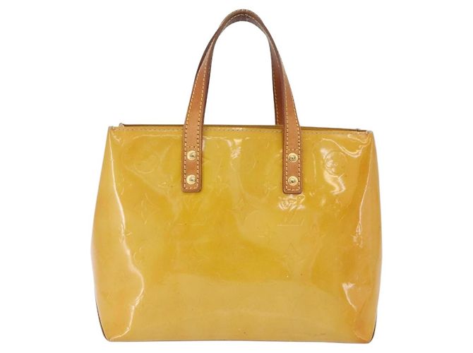 Borsa a mano LOUIS VUITTON Monogram Vernis Reade PM Beige M91144 LV Auth BA15116 - vista 3