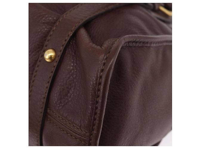 Borsa a tracolla Miu Miu in pelle Gold Brown Auth yk20861SAM Marrone D'oro - vista 14