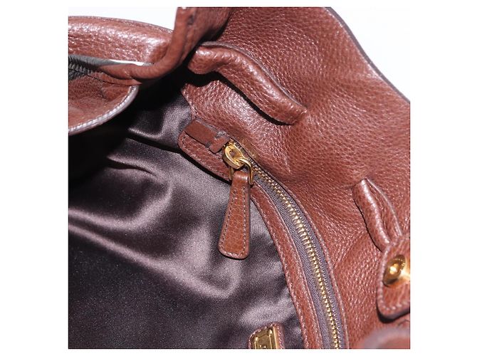 Borsa a tracolla Miu Miu in pelle Gold Brown Auth yk20861SAM Marrone D'oro - vista 21