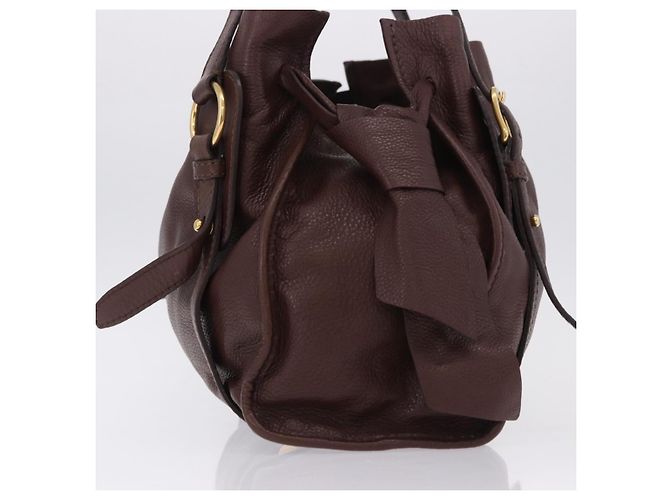 Borsa a tracolla Miu Miu in pelle Gold Brown Auth yk20861SAM Marrone D'oro - vista 4