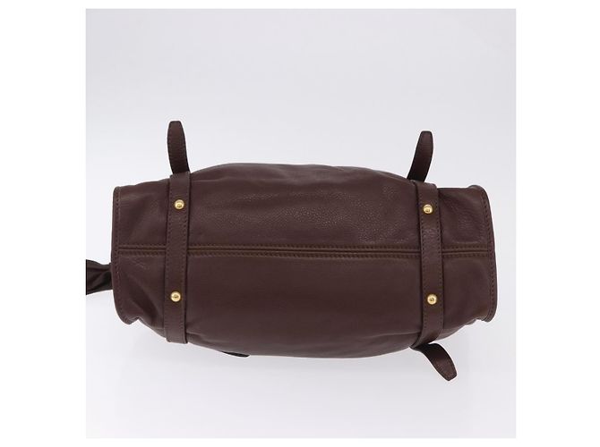 Borsa a tracolla Miu Miu in pelle Gold Brown Auth yk20861SAM Marrone D'oro - vista 5