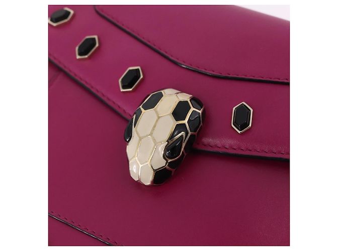 Bulgari Borsa a tracolla con catena BVLGARI in pelle Pink Gold Auth ka5843A Rosa D'oro - vista 21