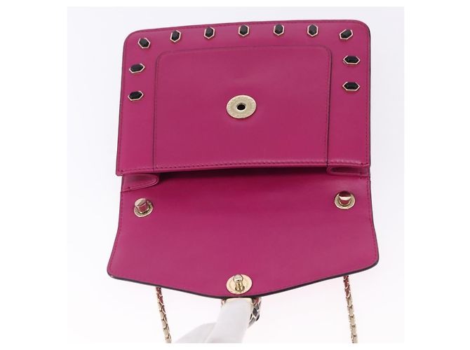 Bulgari Borsa a tracolla con catena BVLGARI in pelle Pink Gold Auth ka5843A Rosa D'oro - vista 22