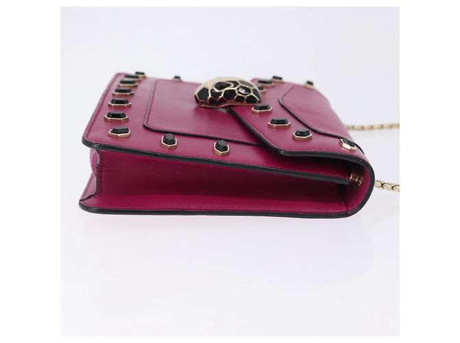 Bulgari Borsa a tracolla con catena BVLGARI in pelle Pink Gold Auth ka5843A Rosa D'oro - vista 4