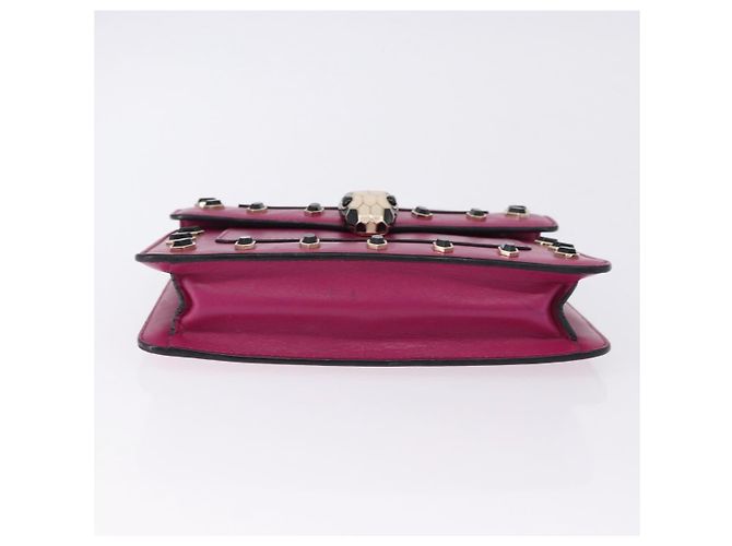 Bulgari Borsa a tracolla con catena BVLGARI in pelle Pink Gold Auth ka5843A Rosa D'oro - vista 7