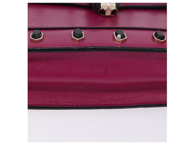 Bulgari Borsa a tracolla con catena BVLGARI in pelle Pink Gold Auth ka5843A Rosa D'oro - vista 8