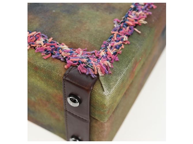 CHANEL Embroidery Graffiti 2015 On The Pavement Attache Case 2way Auth yk20849SM Argento Multicolore - vista 18