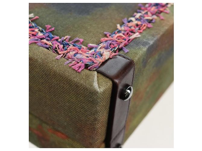 CHANEL Embroidery Graffiti 2015 On The Pavement Attache Case 2way Auth yk20849SM Argento Multicolore - vista 19