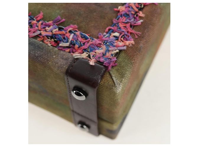 CHANEL Embroidery Graffiti 2015 On The Pavement Attache Case 2way Auth yk20849SM Argento Multicolore - vista 20