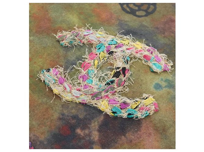 CHANEL Embroidery Graffiti 2015 On The Pavement Attache Case 2way Auth yk20849SM Argento Multicolore - vista 24