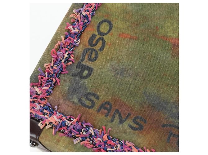 CHANEL Embroidery Graffiti 2015 On The Pavement Attache Case 2way Auth yk20849SM Argento Multicolore - vista 26