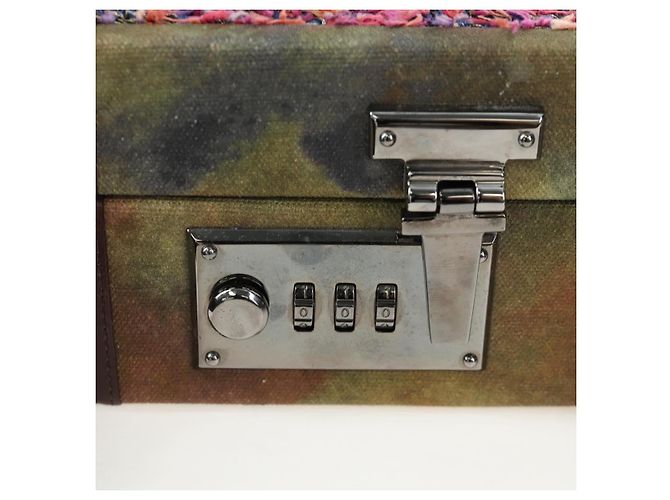 CHANEL Embroidery Graffiti 2015 On The Pavement Attache Case 2way Auth yk20849SM Argento Multicolore - vista 29
