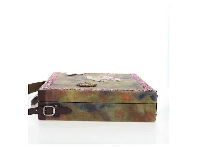 CHANEL Embroidery Graffiti 2015 On The Pavement Attache Case 2way Auth yk20849SM Argento Multicolore - vista 3