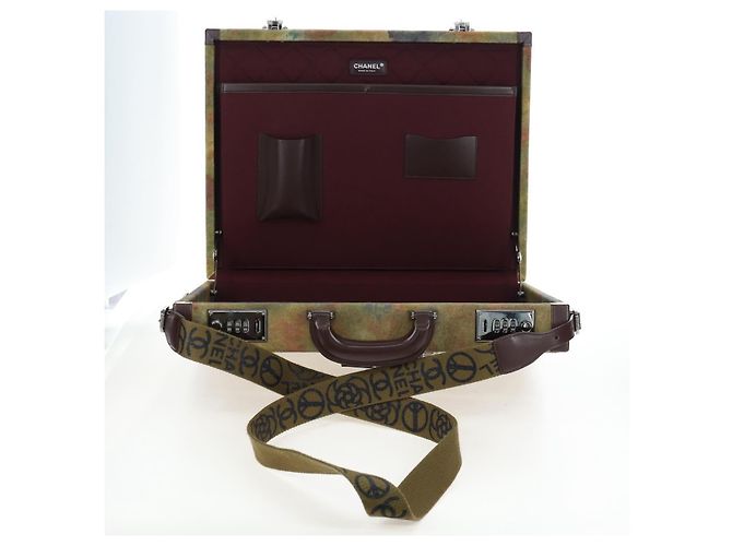 CHANEL Embroidery Graffiti 2015 On The Pavement Attache Case 2way Auth yk20849SM Argento Multicolore - vista 30