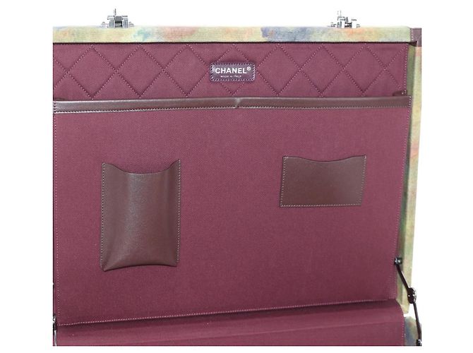 CHANEL Embroidery Graffiti 2015 On The Pavement Attache Case 2way Auth yk20849SM Argento Multicolore - vista 31