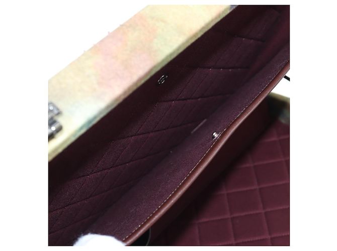 CHANEL Embroidery Graffiti 2015 On The Pavement Attache Case 2way Auth yk20849SM Argento Multicolore - vista 35