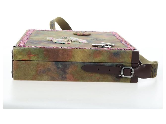 CHANEL Embroidery Graffiti 2015 On The Pavement Attache Case 2way Auth yk20849SM Argento Multicolore - vista 4