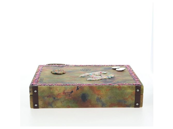 CHANEL Embroidery Graffiti 2015 On The Pavement Attache Case 2way Auth yk20849SM Argento Multicolore - vista 5
