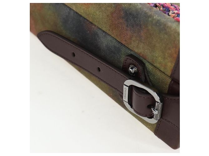 CHANEL Embroidery Graffiti 2015 On The Pavement Attache Case 2way Auth yk20849SM Argento Multicolore - vista 9