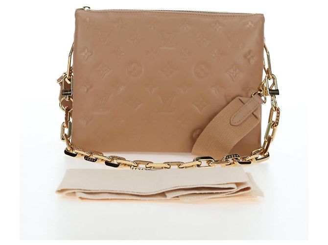 LOUIS VUITTON Monogram Emboss Kussan PM Shoulder Bag Taupe M21263 Auth 195912V - vista 12