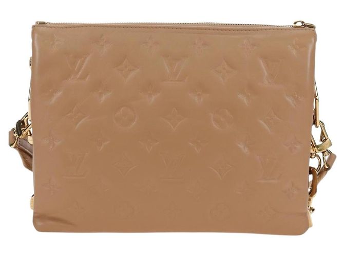 LOUIS VUITTON Monogram Emboss Kussan PM Shoulder Bag Taupe M21263 Auth 195912V - vista 3