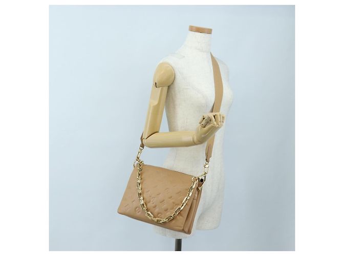 LOUIS VUITTON Monogram Emboss Kussan PM Shoulder Bag Taupe M21263 Auth 195912V - vista 33