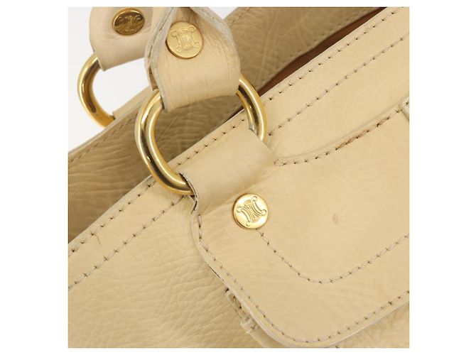 Céline CELINE Boogie Bag Leather Beige Gold Auth 196610 D'oro - vista 10