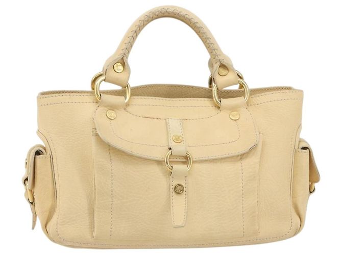 Céline CELINE Boogie Bag Leather Beige Gold Auth 196610 D'oro - vista 13